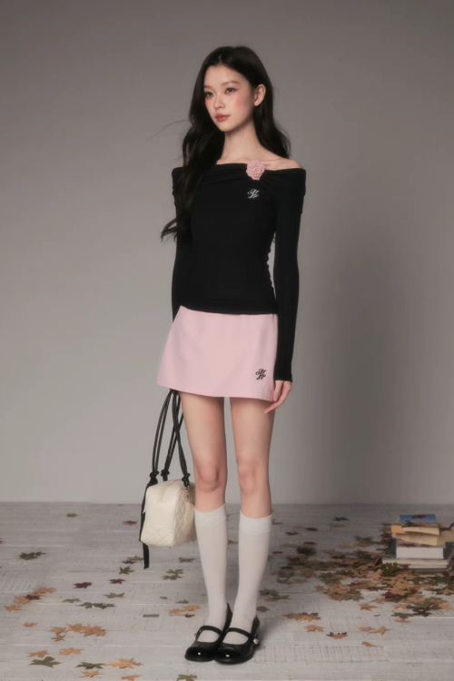 Off-Shoulder Long Sleeve Top