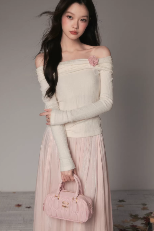 Off-Shoulder Long Sleeve Top