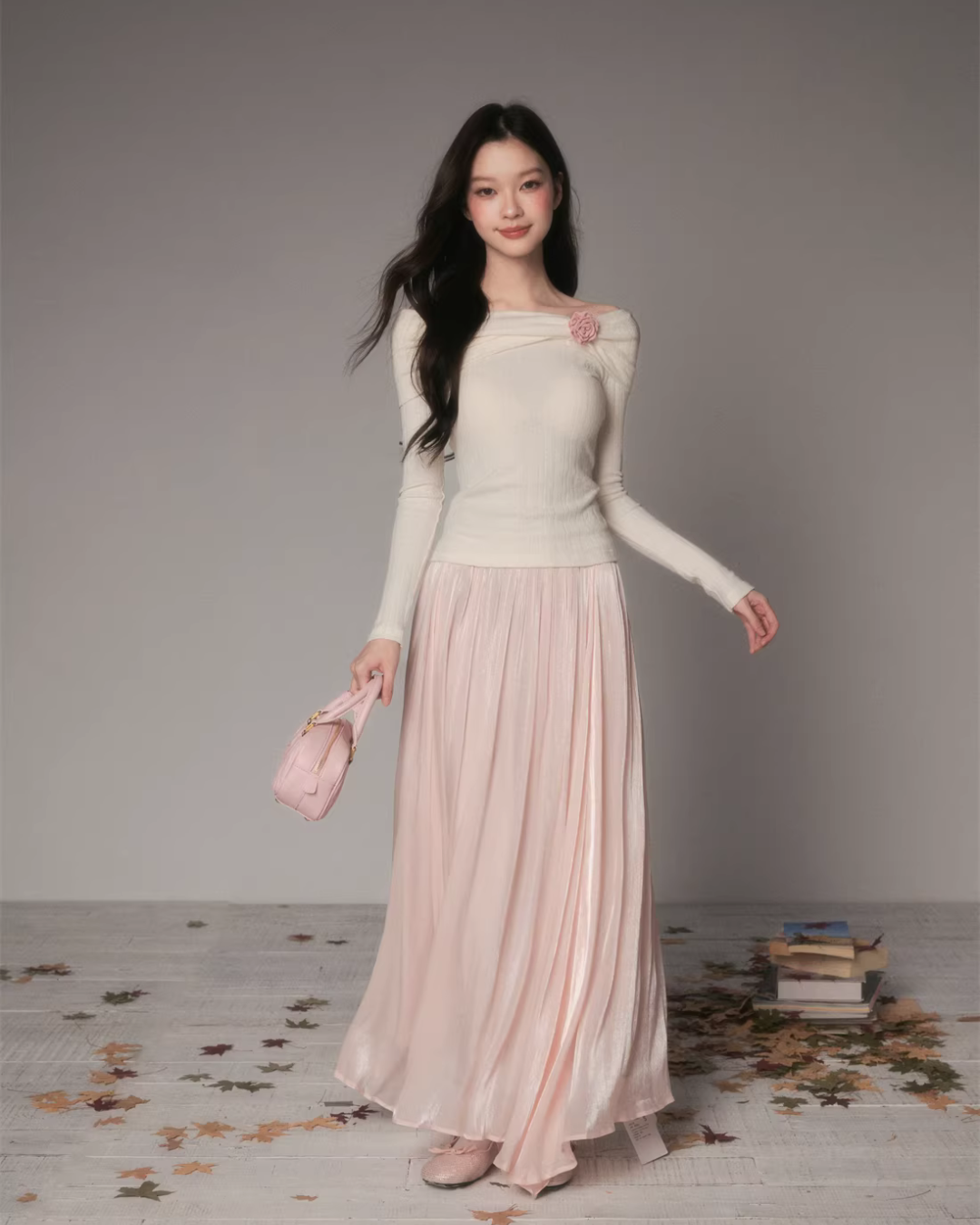 Off-Shoulder Long Sleeve Top Off-Shoulder Long Sleeve Top