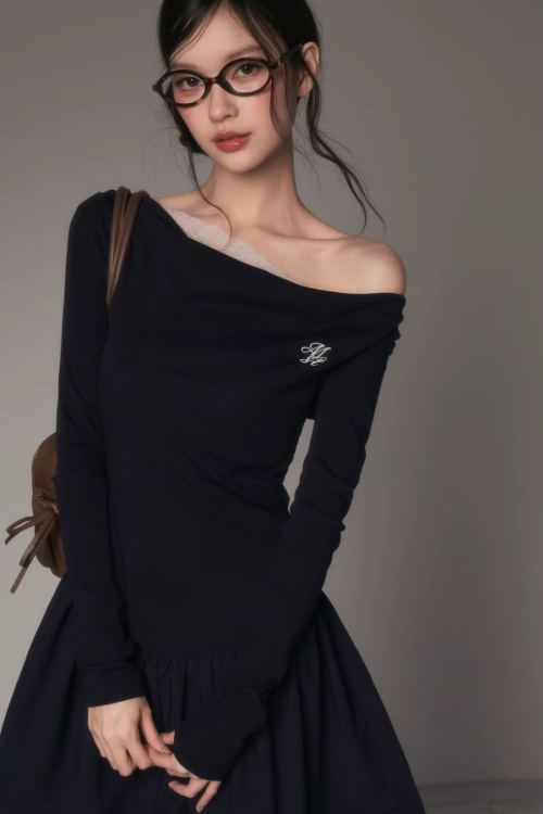 Off-Shoulder Polka Dot Dress