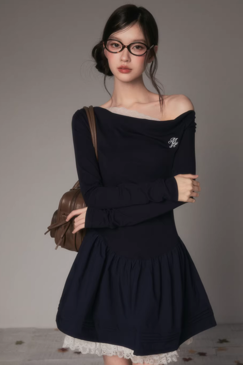 Off-Shoulder Polka Dot Dress