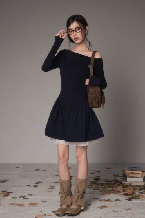 Off-Shoulder Polka Dot Dress