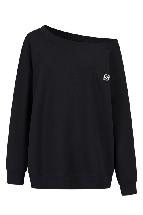 One Point Logo One-Shoulder Top / Wide Pants