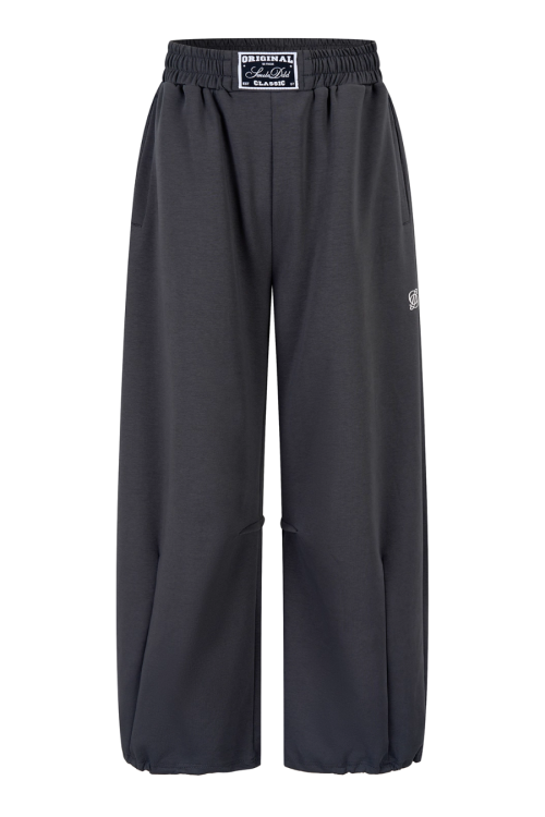 One Point Logo One-Shoulder Top / Wide Pants