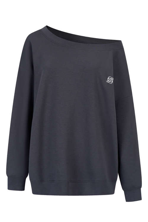 One Point Logo One-Shoulder Top / Wide Pants