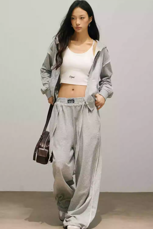 One Point Logo Zip Hoodie / Sweat Pants