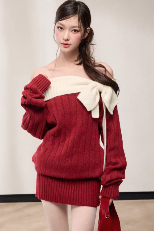 One-Shoulder Knit Dress