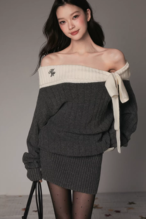 One-Shoulder Knit Dress