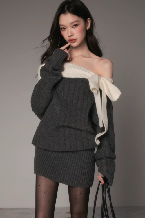 One-Shoulder Knit Dress