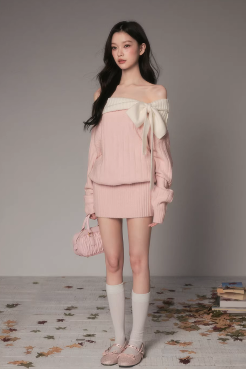 One-Shoulder Knit Dress