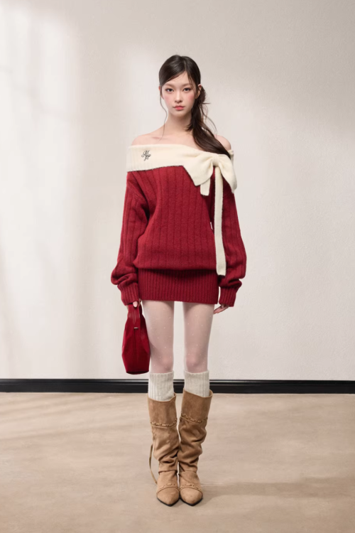 One-Shoulder Knit Dress