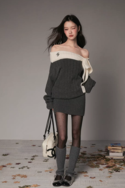 One-Shoulder Knit Dress