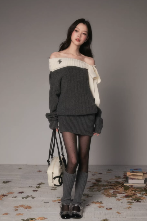 One-Shoulder Knit Dress