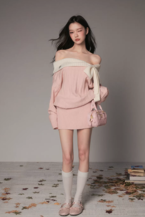 One-Shoulder Knit Dress