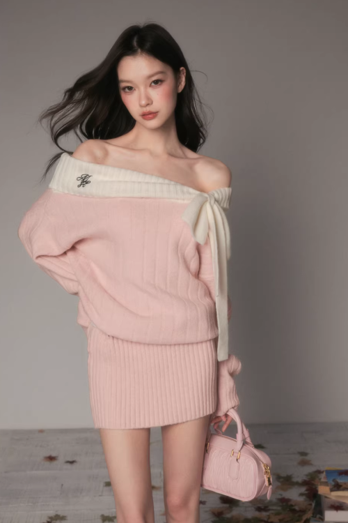 One-Shoulder Knit Dress