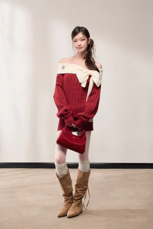 One-Shoulder Knit Dress