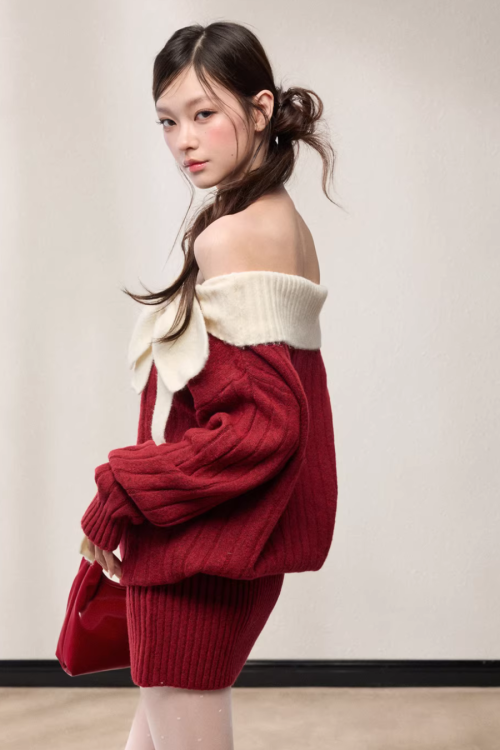 One-Shoulder Knit Dress