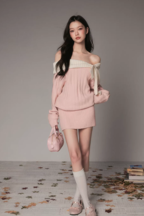 One-Shoulder Knit Dress