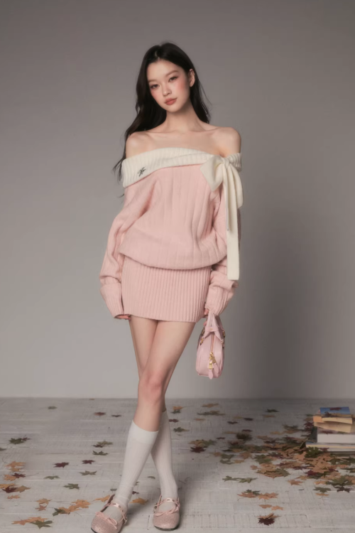 One-Shoulder Knit Dress