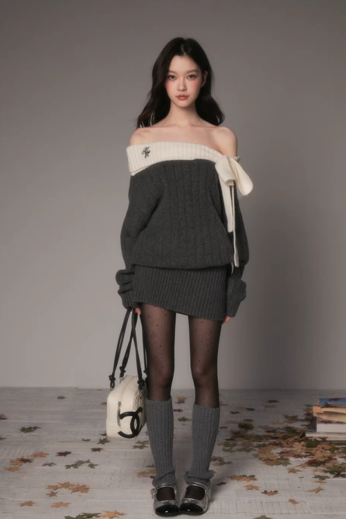 One-Shoulder Knit Dress