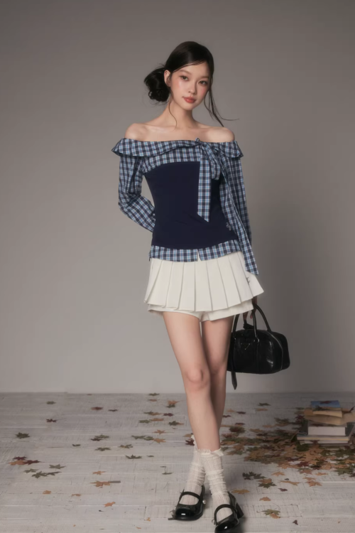 One-Shoulder Long-Sleeve Top