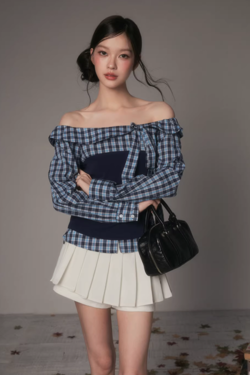 One-Shoulder Long-Sleeve Top