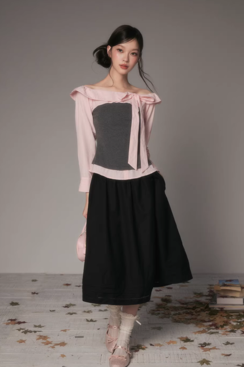 One-Shoulder Long-Sleeve Top