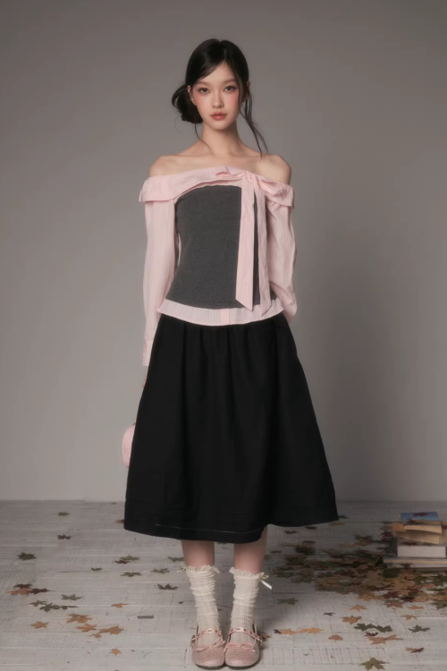 One-Shoulder Long-Sleeve Top