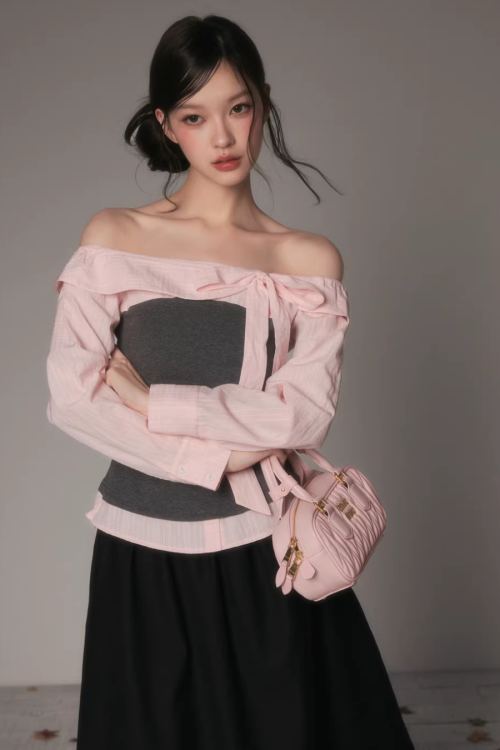 One-Shoulder Long-Sleeve Top