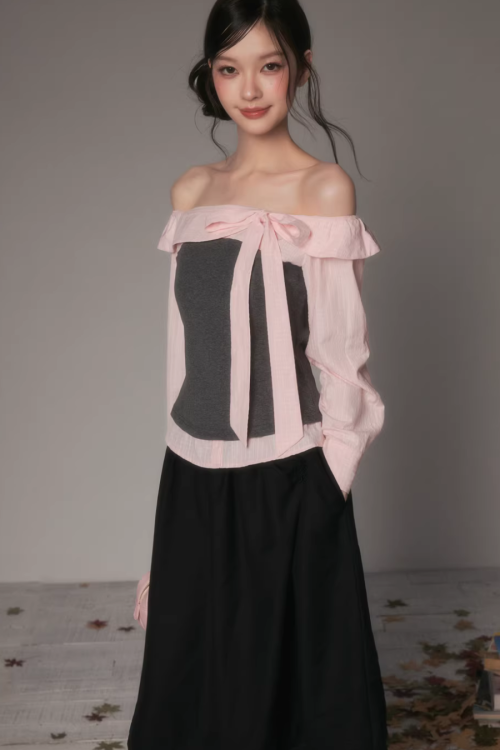 One-Shoulder Long-Sleeve Top