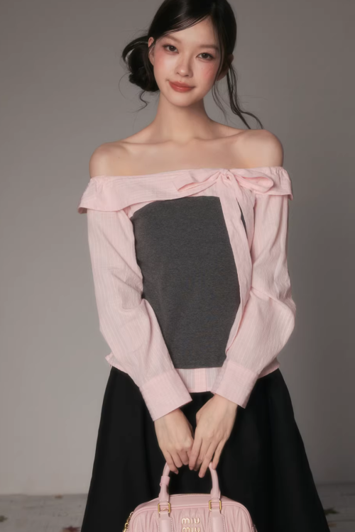 One-Shoulder Long-Sleeve Top