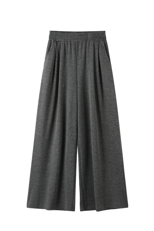 One-Shoulder Long-Sleeve Top / Wide Pants / Relaxed Long Skirt