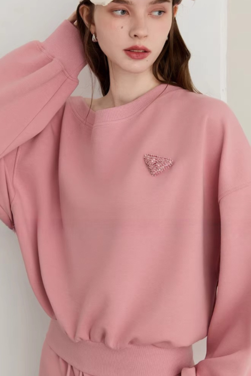 One-Shoulder Sweatshirt Top / Mini Skirt