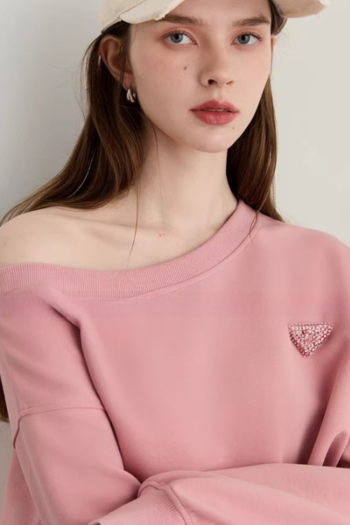 One-Shoulder Sweatshirt Top / Mini Skirt