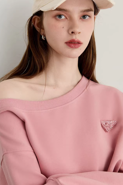 One-Shoulder Sweatshirt Top / Mini Skirt