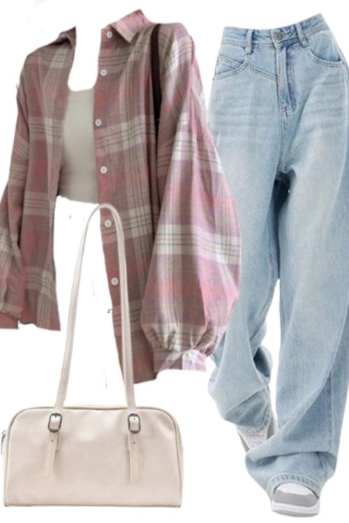 OOTD: Loose Blouse + Boyfriend Jeans + Pu Leather Shoulder Bag