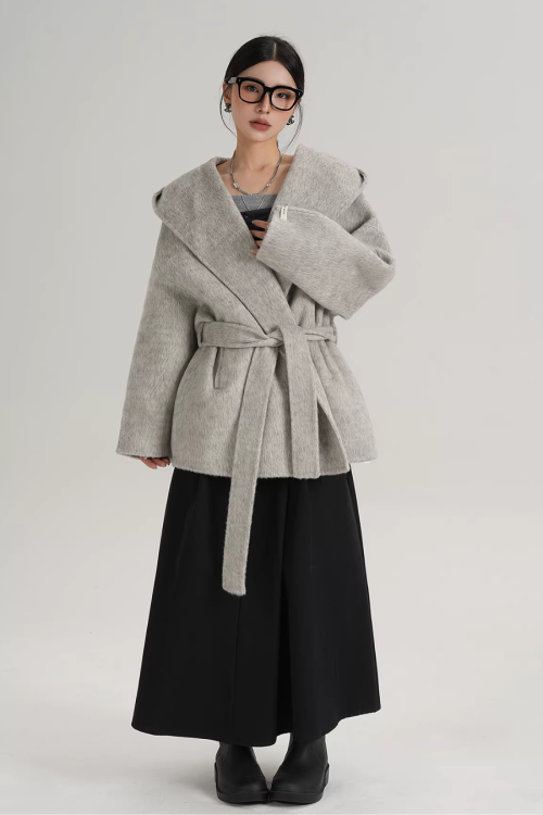 Open Collar Long Coat