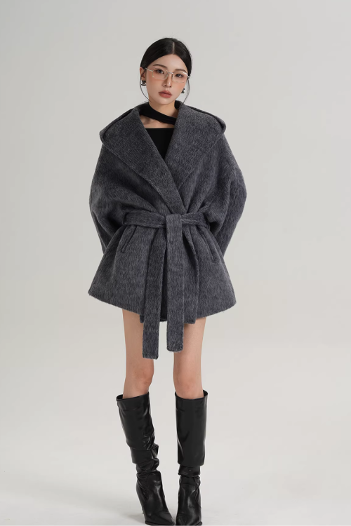 Open Collar Long Coat