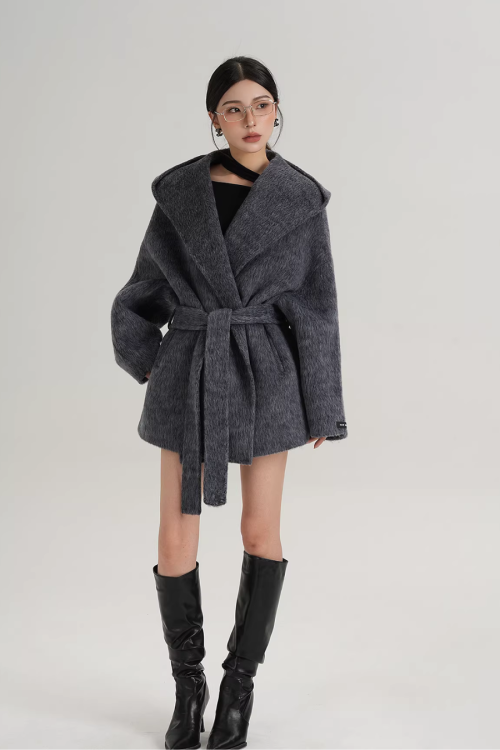 Open Collar Long Coat