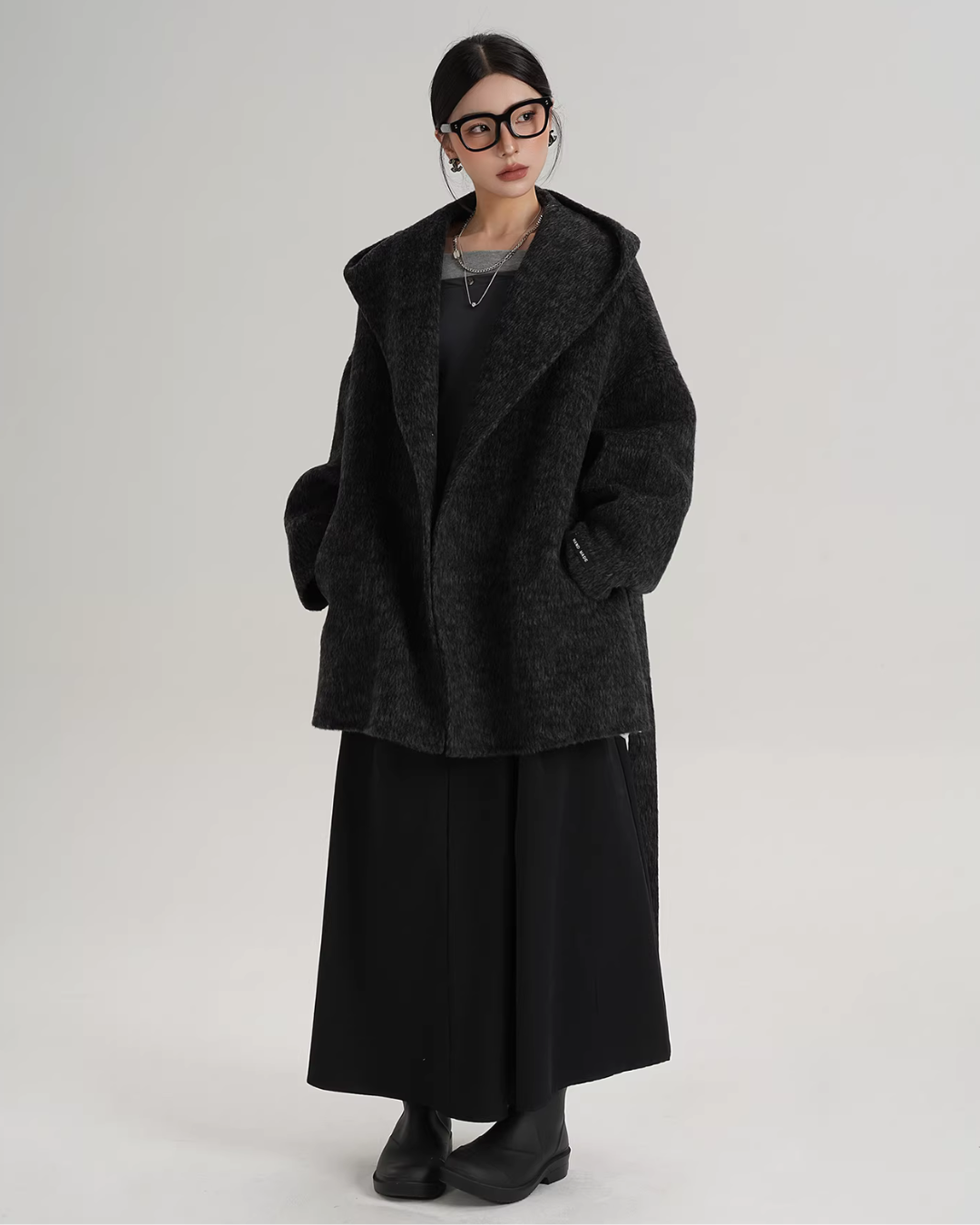 Open Collar Long Coat Open Collar Long Coat