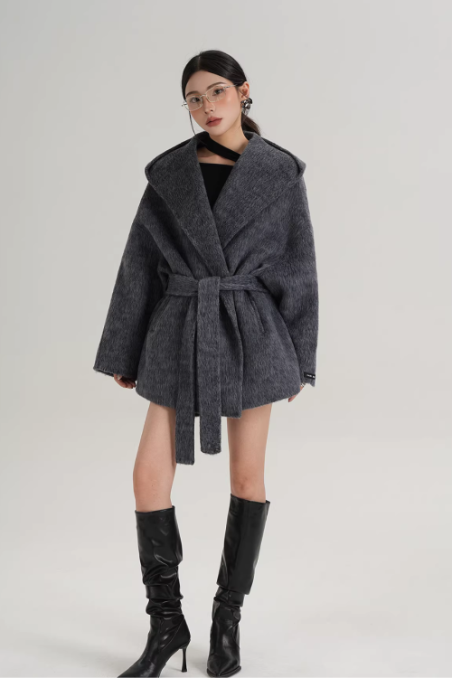 Open Collar Long Coat