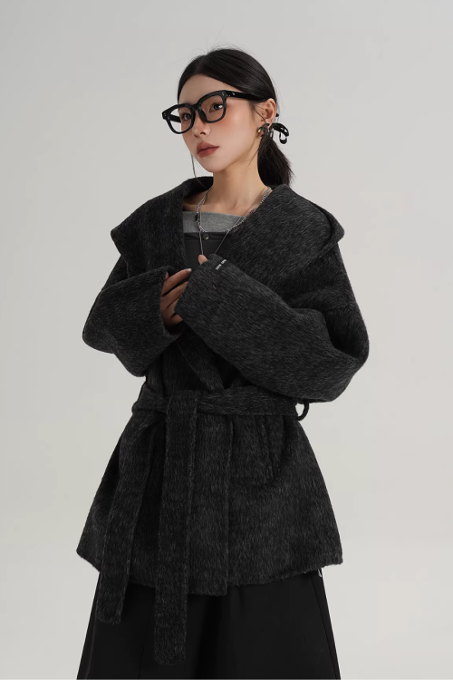 Open Collar Long Coat