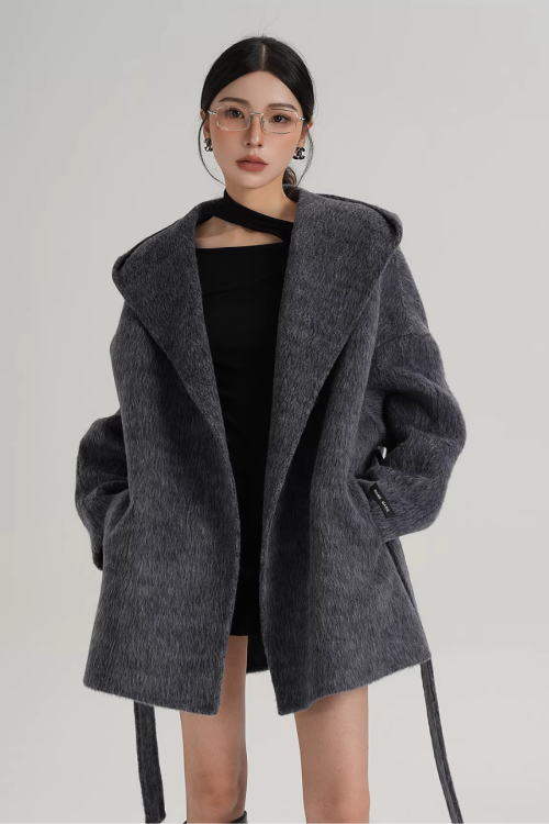 Open Collar Long Coat