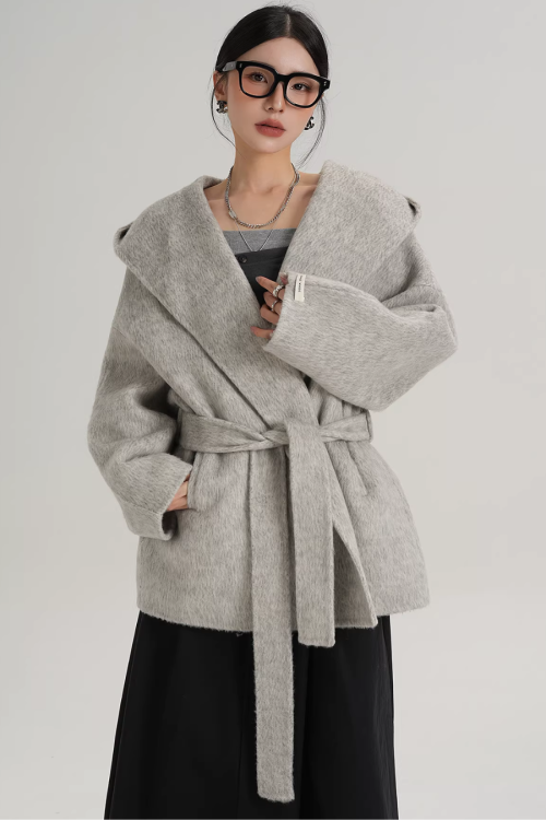 Open Collar Long Coat