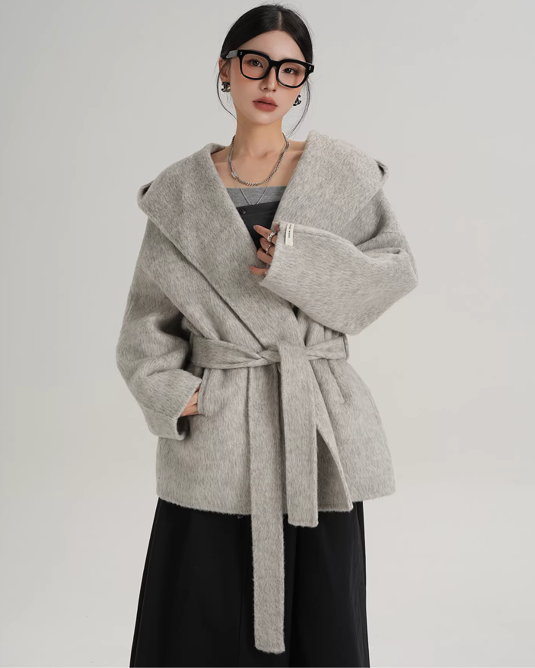 Open Collar Long Coat Open Collar Long Coat