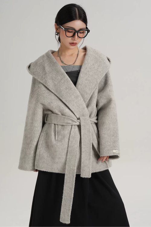 Open Collar Long Coat