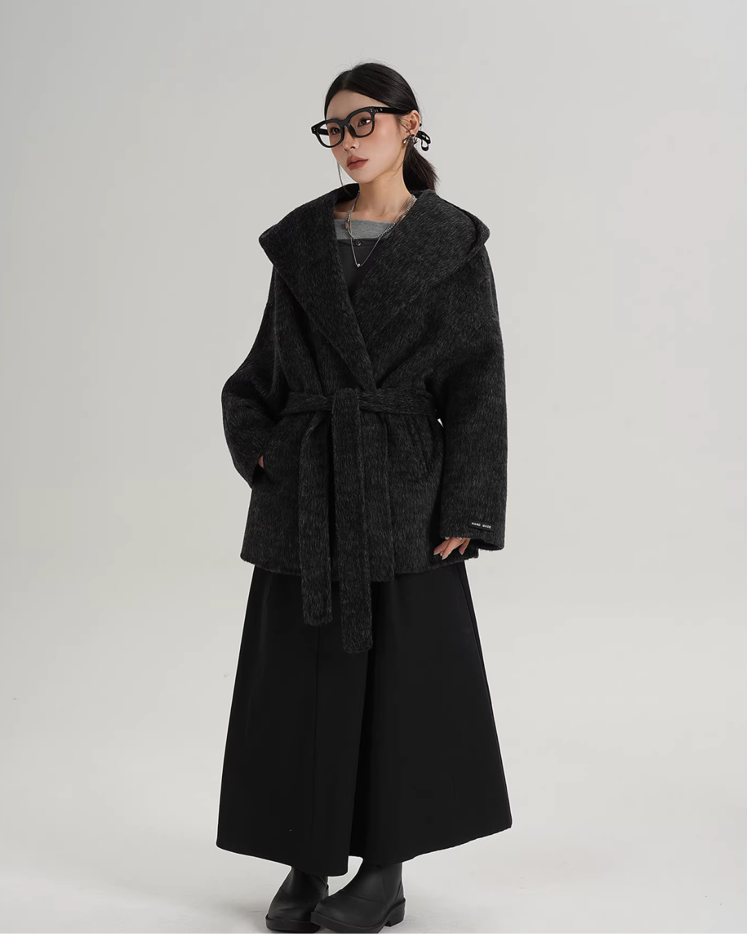 Open Collar Long Coat Open Collar Long Coat