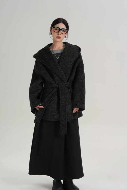 Open Collar Long Coat