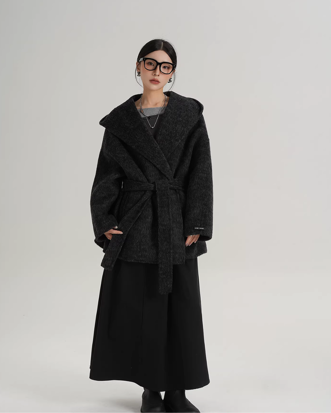 Open Collar Long Coat Open Collar Long Coat