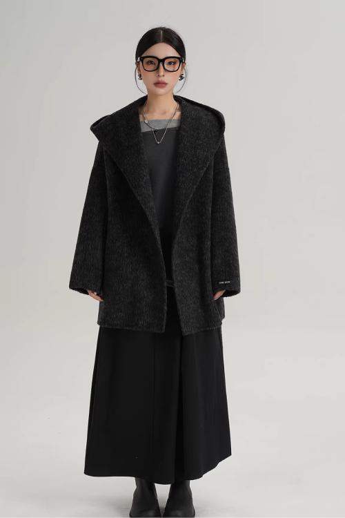 Open Collar Long Coat